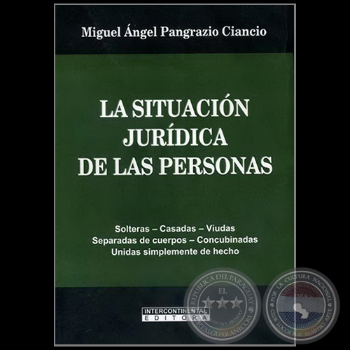 LA SITUACIN JURDICA DE LAS PERSONAS - Autor: MIGUEL NGEL PANGRAZIO CIANCIO - Ao 2010